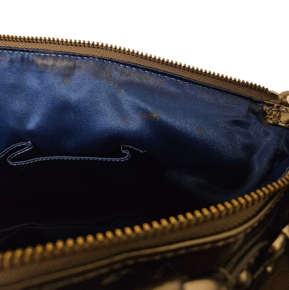 Coach 2011 Madison Patent Leather Sophia Satchel Bag In Green And Gunmetal - Picture 15 of 16